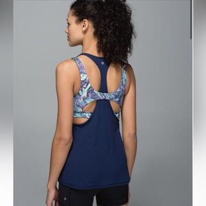 Lululemon All Sport Support Tank - Deep Navy / Iridescent Multi - Size 8